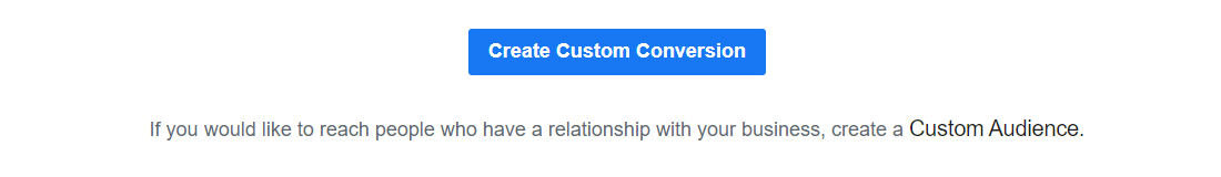 create custom conversion facebook pixel