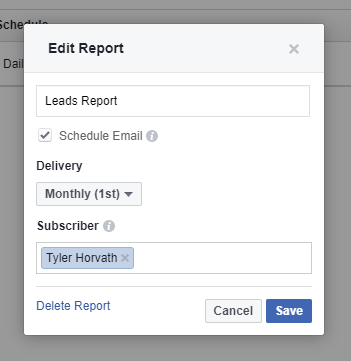 save report subscriber facebook