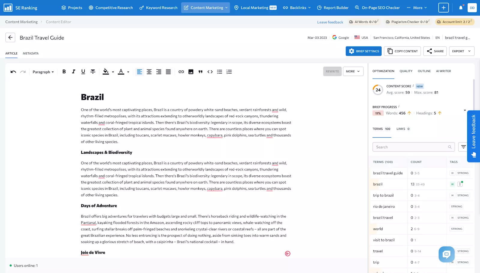 se ranking plagiarism checkers for seo