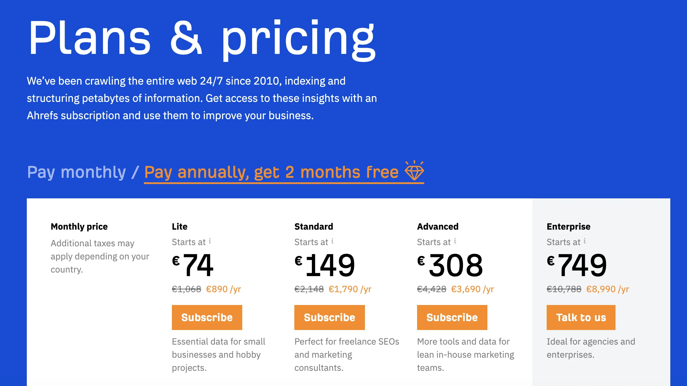 ahrefs price-seo tool for agencies