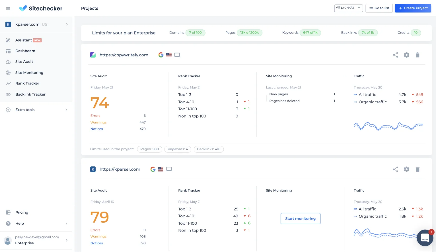 sitechecker pro free domain authority checkers