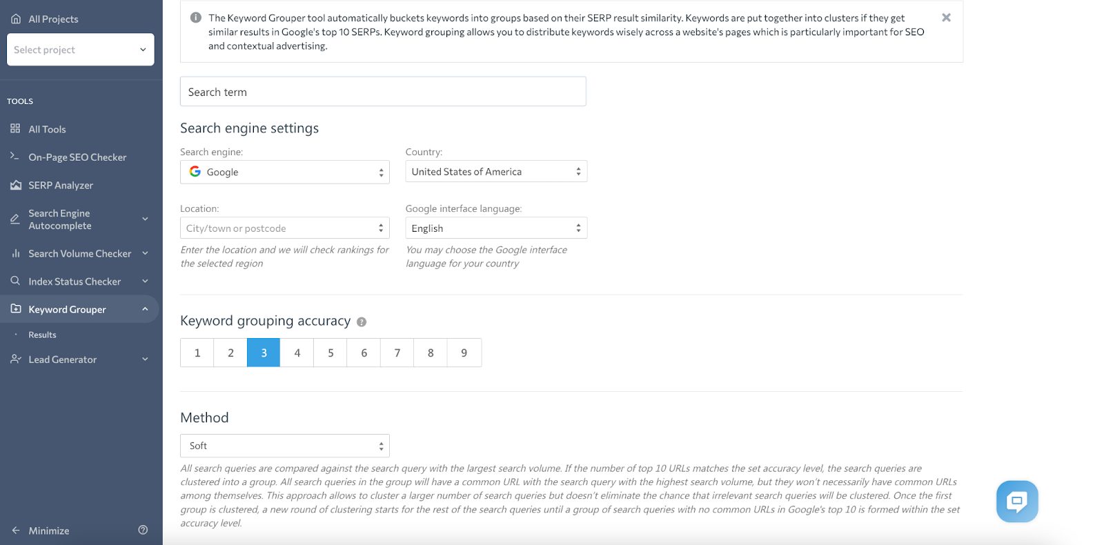 SE Ranking keyword grouper tool - the best alternative to Moz