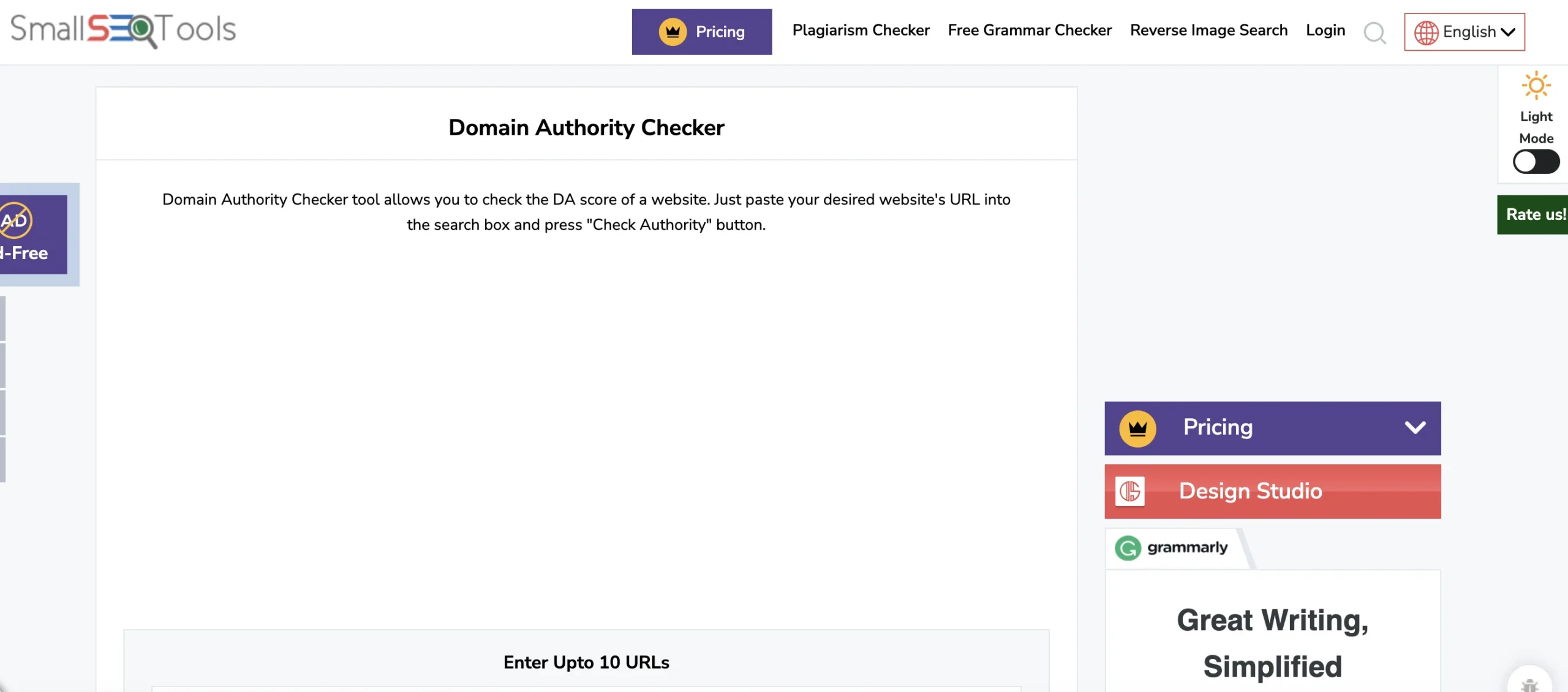 smallseo tools-free domain authority checkers