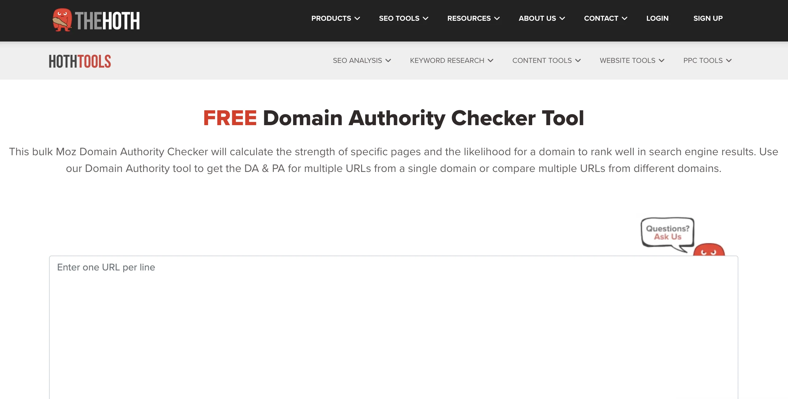 the hoth bulk da checker-free domain authority checkers